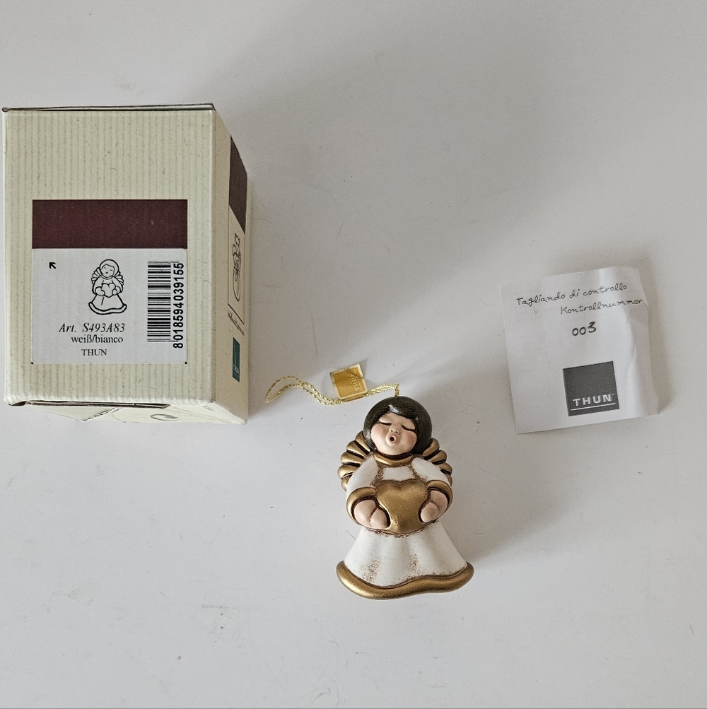 Thun Angel Holding A Heart Ornament